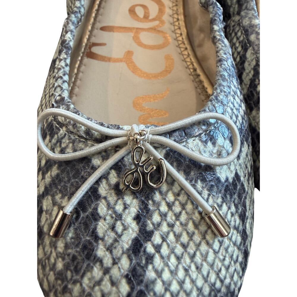 Sam Edelman Felicia Ballet Roccia Snake Print Gray Cream Size 7.5 Classic - Picture 4 of 9